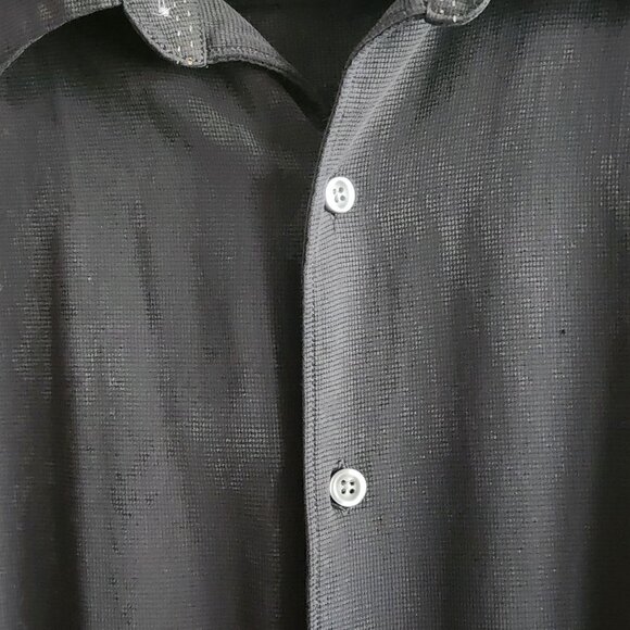 Tommy Bahama Mens 100% Silk Button Up Shirt Long Sleeve Collared Black Size M - Picture 3 of 8